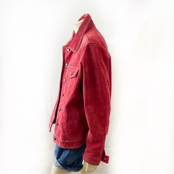 Coldwater Creek Red Leather Jacket Size 1X - Picture 4 of 6